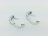 18k White Gold Round Cut 72pt Diamond Row Set Earrings