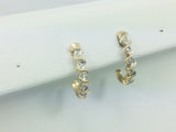 10k Yellow Gold Round Cut 5pt Diamond Row Set Earrings