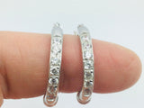 18k White and Yellow Gold Round Cut Cubic Zirconia (CZ) Hoop Earrings