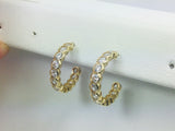 14k Yellow Gold Round Cut Cubic Zirconia (CZ) Earrings
