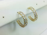 14k Yellow Gold Round Cut Cubic Zirconia (CZ) Earrings