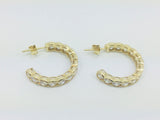 14k Yellow Gold Round Cut Cubic Zirconia (CZ) Earrings