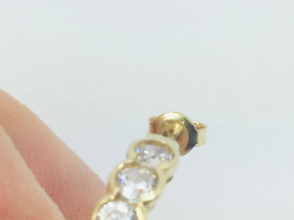 14k Yellow Gold Round Cut Cubic Zirconia (CZ) Earrings