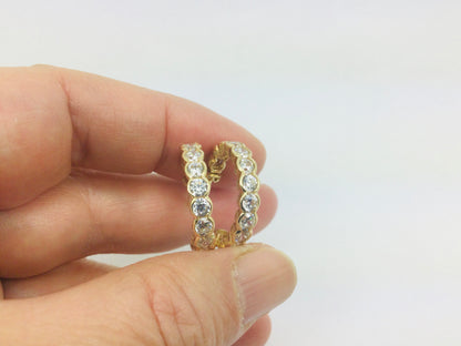 14k Yellow Gold Round Cut Cubic Zirconia (CZ) Earrings