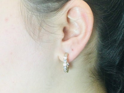 14k Yellow Gold Round Cut Cubic Zirconia (CZ) Earrings