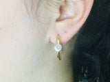 14k Yellow Gold Round Cut Cubic Zirconia (CZ) Hoop Earrings