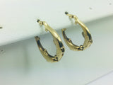 10k Yellow Gold Round Circular Dolphin Hoop Earrings