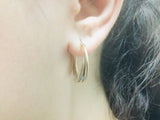 10k Tri Colour Gold Round Circular Hoop Earrings