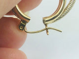 14k Tri Colour Gold Round Circular Hoop Earrings