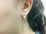 14k Tri Colour Gold Round Circular Hoop Earrings