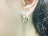 14k White and Yellow Gold Round Circular Hoop Earrings