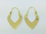 14k Yellow Gold Pointed Hoop Earrings