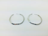 14k White Gold Round Cut 50pt Diamond Hoop Earrings