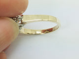 14k Yellow Gold Round Cut 65pt Sapphire & 20pt Diamond Cluster Ring