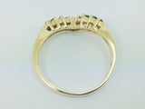 10k Yellow Gold Round Cut 12pt Sapphire & Diamond Chevron Ring