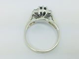14k White Gold Oval Cut 1.25ct Sapphire & 15pt Diamond Accent Ring