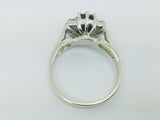 14k White Gold Oval Cut 1.25ct Sapphire & 15pt Diamond Accent Ring