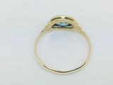 10k Yellow Gold Oval Cut 0.65ct Blue Topaz Ring