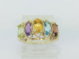 10k Yellow Gold Marquise Cut 5 Stone Family Ring