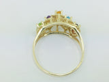 10k Yellow Gold Marquise Cut 5 Stone Family Ring