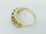 10k Yellow Gold Round Cut 6 Stone Family Ring