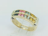 14k Yellow Gold Round Cut 16 Stone Family Ring