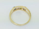 10k Yellow Gold Round Cut 4 Stone Family Row Set Ring