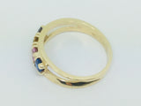 10k Yellow Gold Round Cut 4 Stone Family Row Set Ring