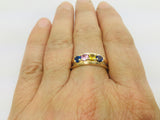 10k Yellow Gold Round Cut 4 Stone Family Row Set Ring