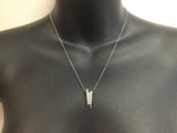 14k White Gold Round Cut 20pt Diamond Channel Set Pendent