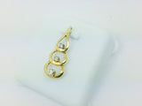 14k Yellow Gold Round Cut 9pt Diamond Trilogy Teardrop Pendent