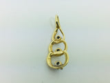 14k Yellow Gold Round Cut 9pt Diamond Trilogy Teardrop Pendent