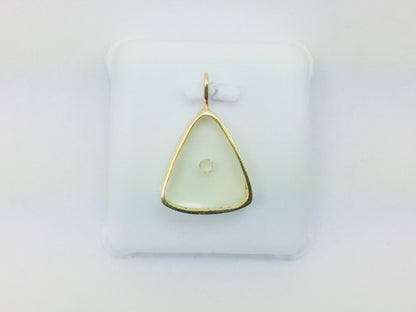 14k Yellow Gold Round Cut 3pt Floating Diamond Triangle Pendent