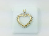 10k Yellow Gold Round Cut 24pt Diamond Heart Pendent