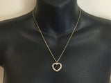 10k Yellow Gold Round Cut 24pt Diamond Heart Pendent