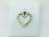 10k Yellow Gold Round Cut 45pt Diamond Heart Pendent