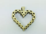 10k Yellow Gold Round Cut 45pt Diamond Heart Pendent