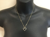 10k Yellow Gold Round Cut 45pt Diamond Heart Pendent