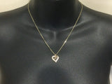 10k Yellow Gold Round Cut 8pt Diamond Heart "I Love You" Pendent