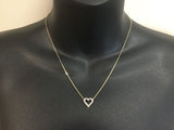 10k Yellow Gold Round Cut 11pt Diamond Heart Pendent