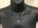 10k White Gold Round Cut 10pt Diamond Heart Pendent