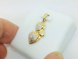 14k Yellow Gold Round Cut 9pt Diamond Heart Pendent