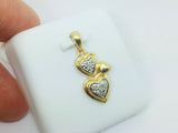 14k Yellow Gold Round Cut 9pt Diamond Heart Pendent