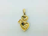 14k Yellow Gold Round Cut 9pt Diamond Heart Pendent