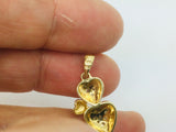 14k Yellow Gold Round Cut 9pt Diamond Heart Pendent