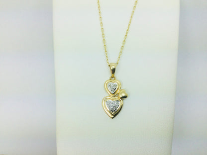 14k Yellow Gold Round Cut 9pt Diamond Heart Pendent