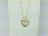 10k Yellow Gold Round Cut 5pt Diamond Heart Pendent