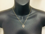 10k Yellow Gold Round Cut 6pt Diamond Heart 'Love' Pendent