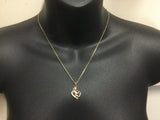 10k Yellow Gold Round Cut 3pt Diamond Heart Mother and Child Pendent