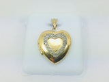 10k Yellow Gold Round Cut 2pt Diamond Heart Locket Pendent